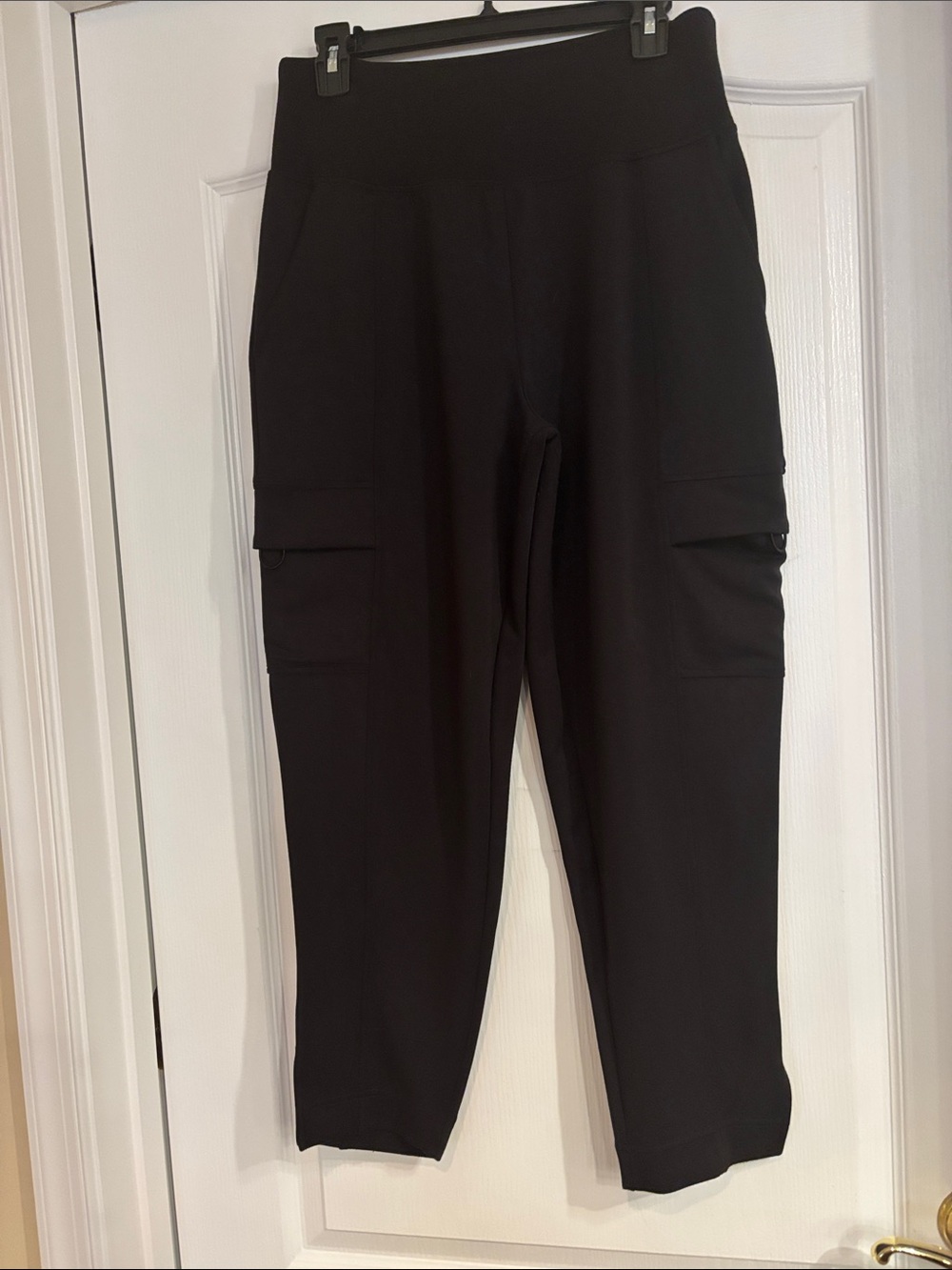 Sage Black Ankle Cargo Ponte Pants